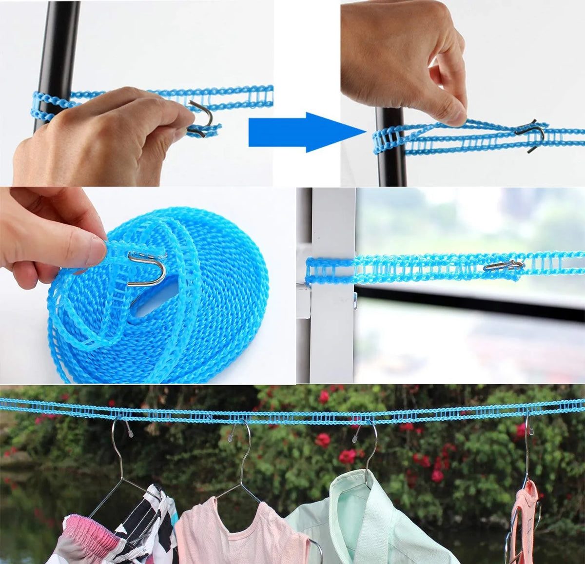 Portable Windproof Clothesline for Travel and Home