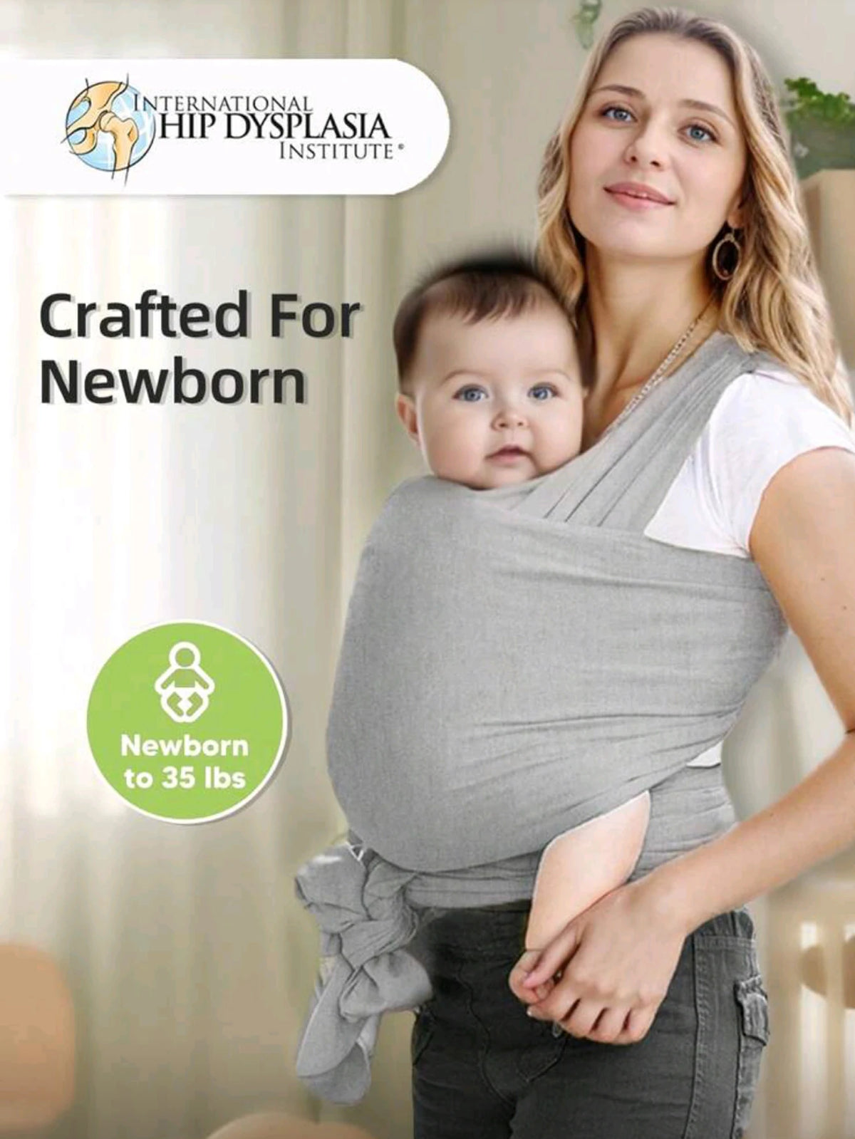 Knitted Fabric Baby Carrier for Front Carrying, Sleeping & On-the-Go Comfort
