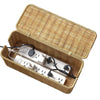 Handwoven Rattan Cable Management Box with Lid
