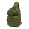 Olive green Crossbody Chest Bag with multiple zipper compartments and a MOLLE system