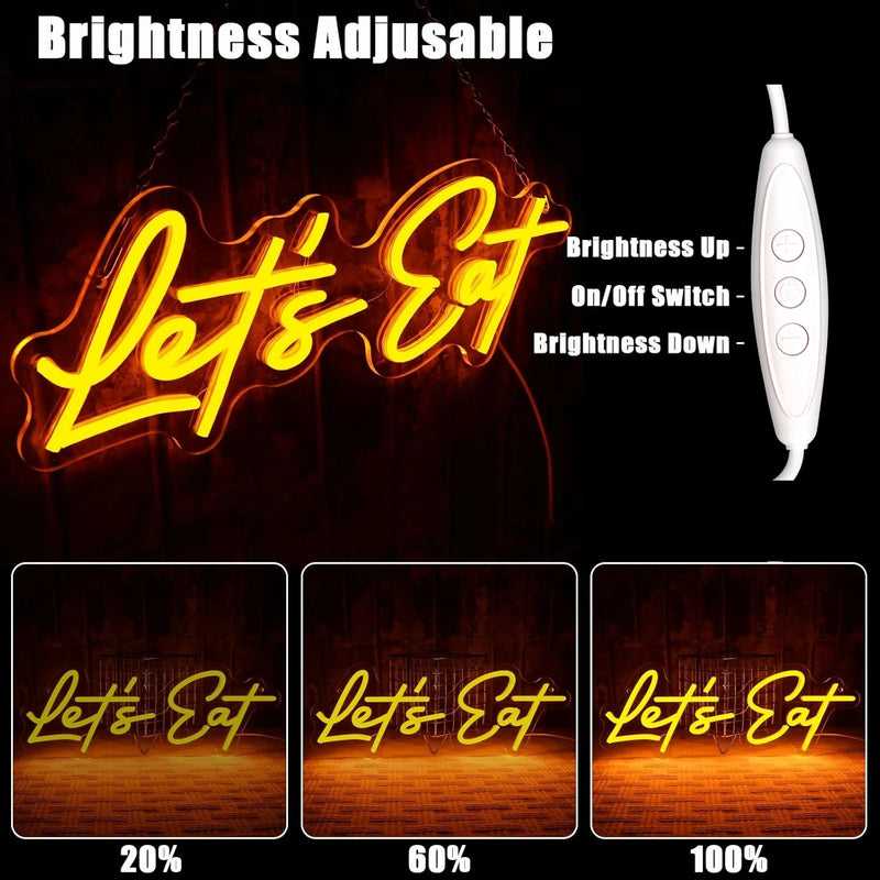 "Let's Eat" LED Neon Wall Sign