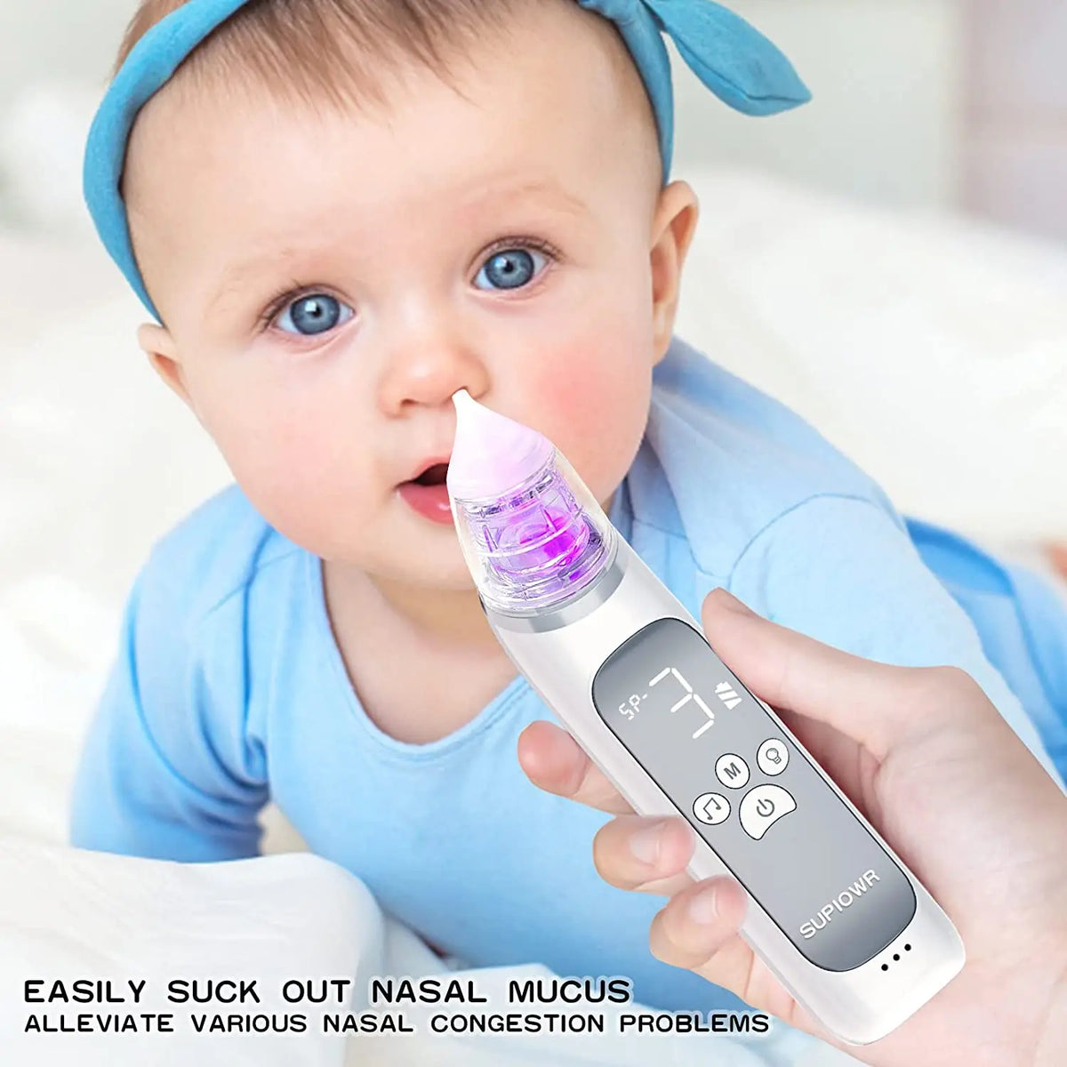 Baby Electric Nasal Aspirator with Soothing Music & Soft Silicone Tips