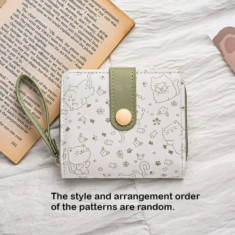 Cute Cat PU Leather Wallet with Zipper