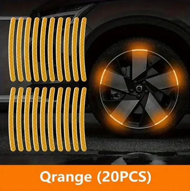 Reflective Wheel Hub Stickers – 20-Piece Set for Enhanced Visibility