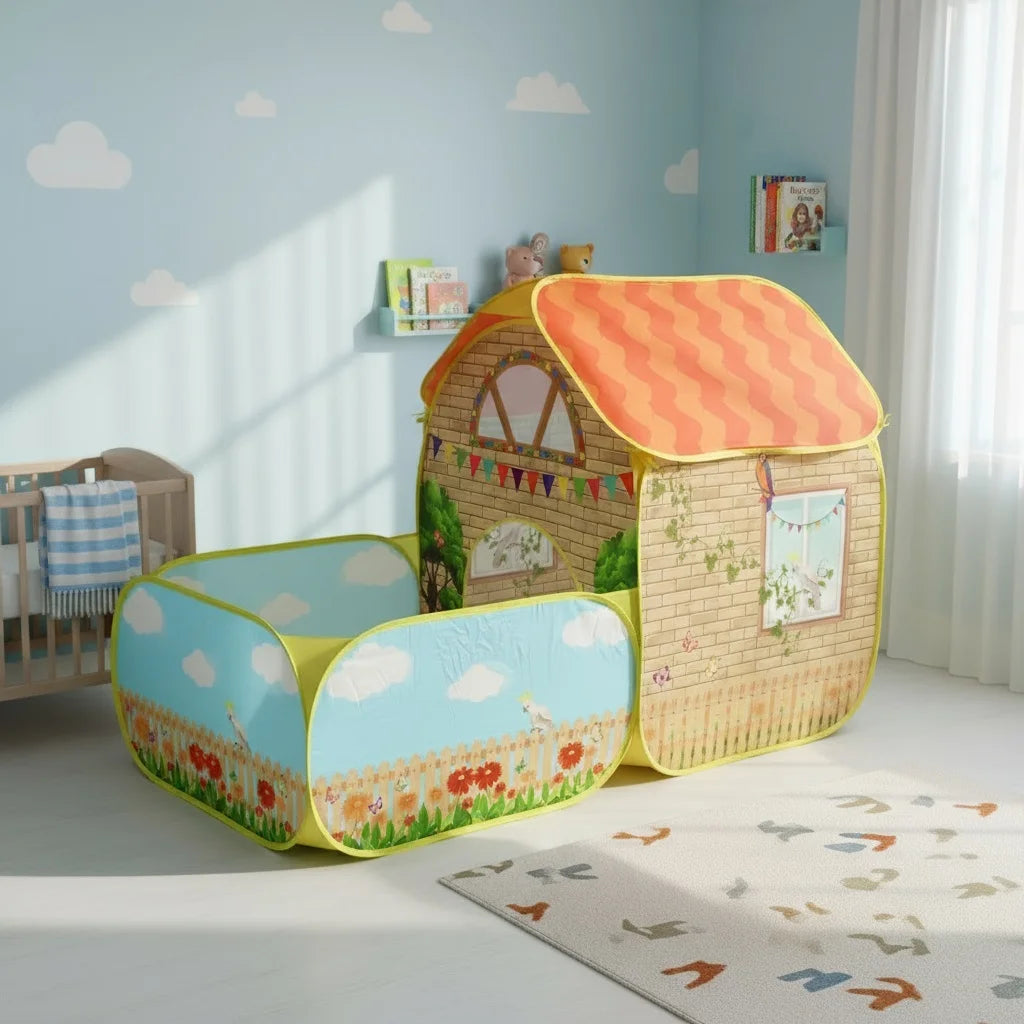 Kids' Pop-Up Garden Play Tent with Steel Frame