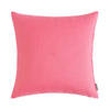 A square, pink linen-textured outdoor pillow cover.