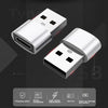 A silver USB-C to USB adapter is shown with accompanying features like charging safety and high-speed transmission.