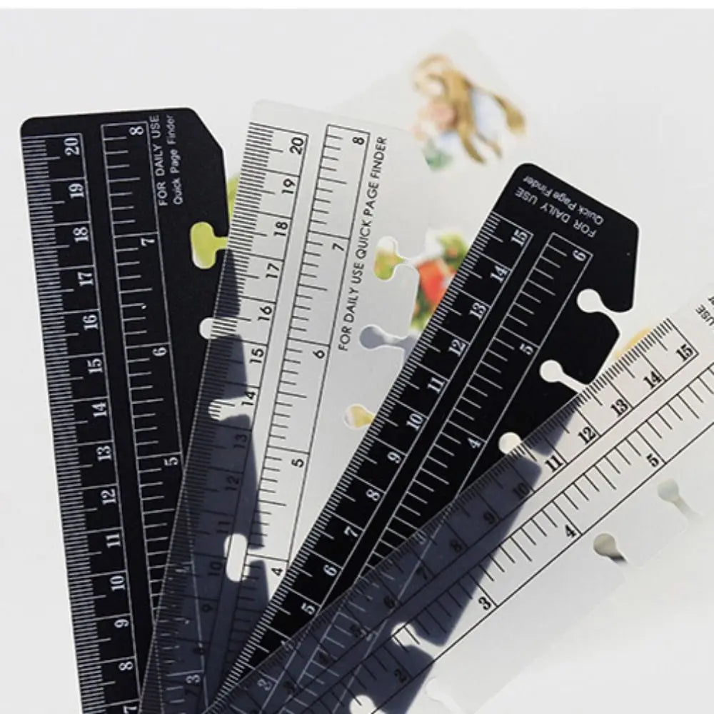 Multifunctional Transparent PVC Bookmark Ruler for Loose-Leaf Notebooks
