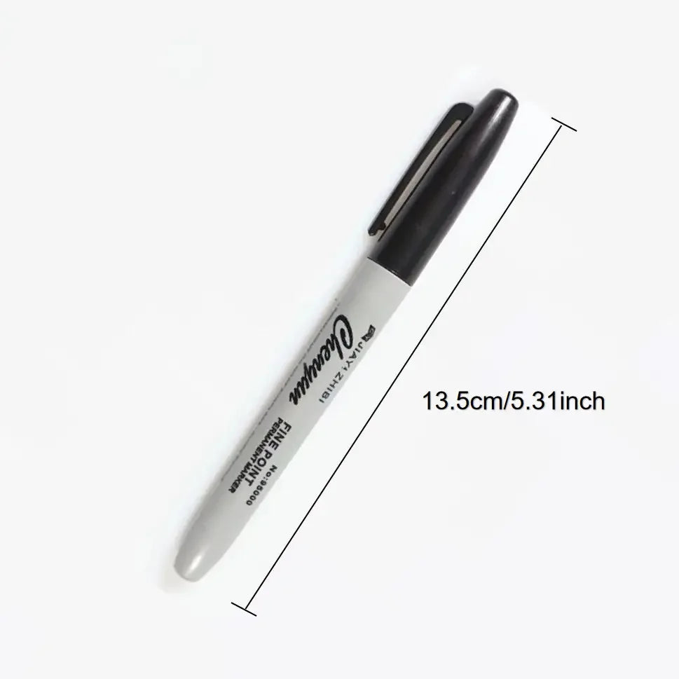 Fine Tip Permanent Markers, Waterproof Quick-Drying Black Ink (Set of 12)