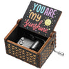 Wooden Hand-Crank Music Box - 'You Are My Sunshine' Engraved Keepsake Gift