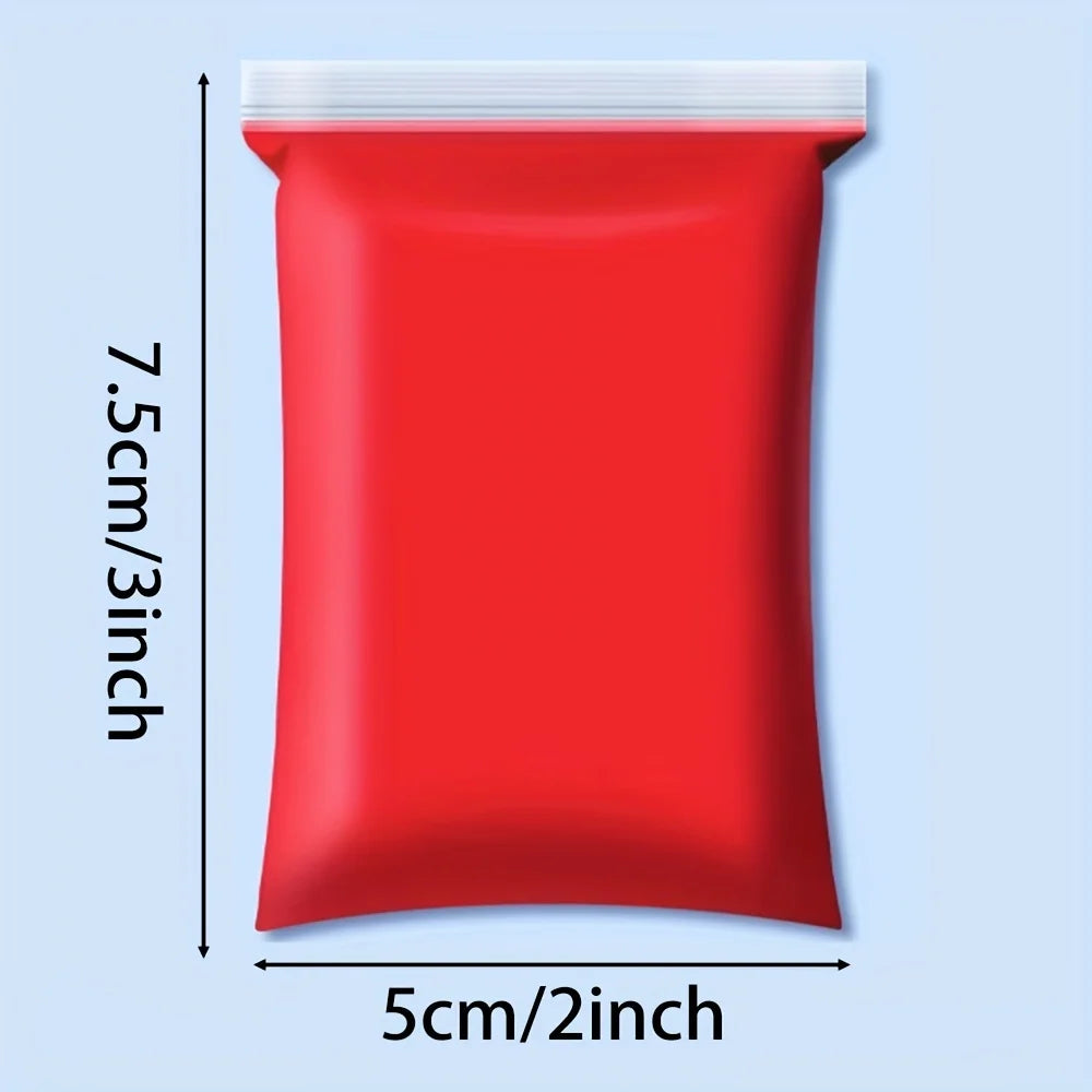 A red plastic pouch of air dry clay modeling set with tools.