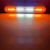 An orange LED warning light bar illuminates a surface, showing bright amber light and a focused beam.