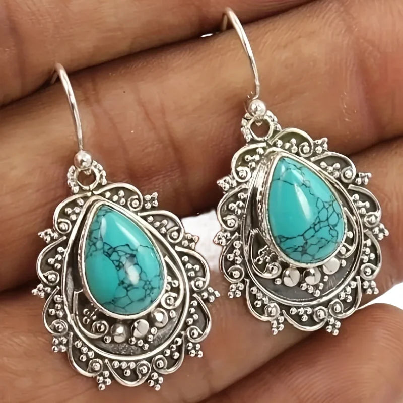 Turquoise Water Drop Dangle Earrings