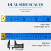 Dual side scales showing a 60-inch ruler and a 150 cm ruler for accurate measurement