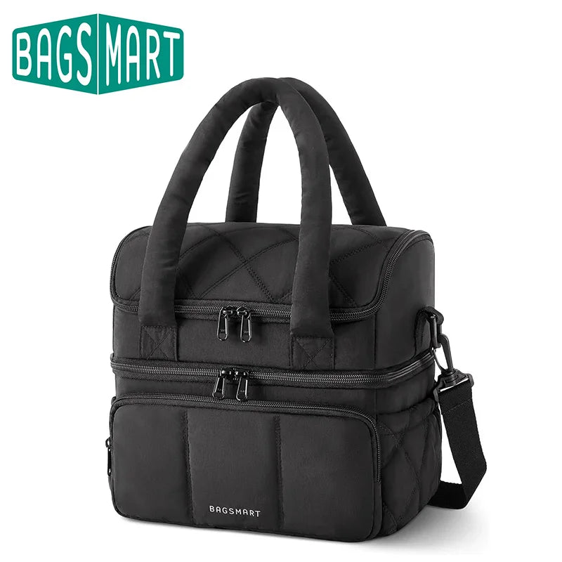 Insulated Double-Deck Lunch Bag with Leakproof Lining