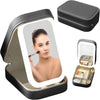 LED Lighted Travel Makeup Case with Adjustable Mirror