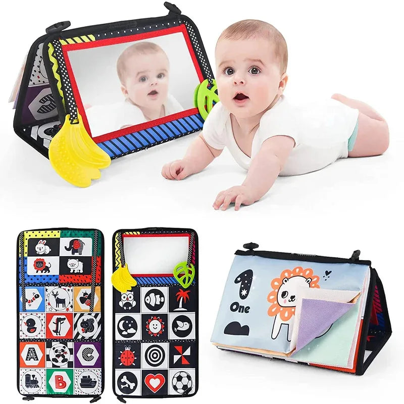 Soft Baby Cloth Book with Fun Mirror for Early Learning