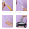 Step-by-step instructions showing how to use a 360° rotating double-sided feather duster for cleaning.