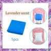 A package of blue silicone diamond painting clay with a pink pouch, showing the lavender scent product.