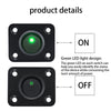 Two square black switch panels showing an ON (green LED) and OFF (no light) toggle switch design.