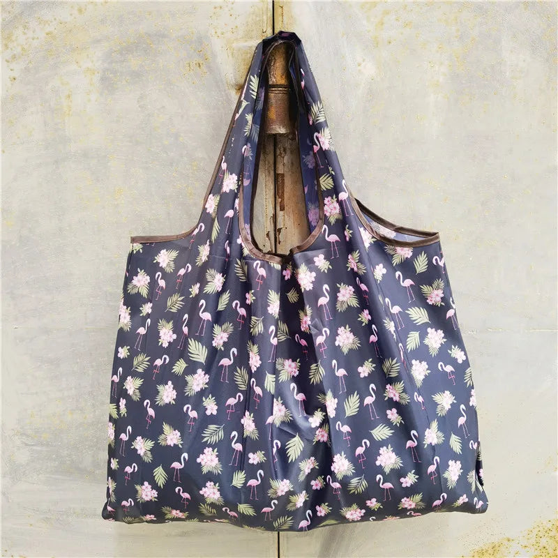 Foldable Eco-Friendly Shopping Bag with Cartoon Print