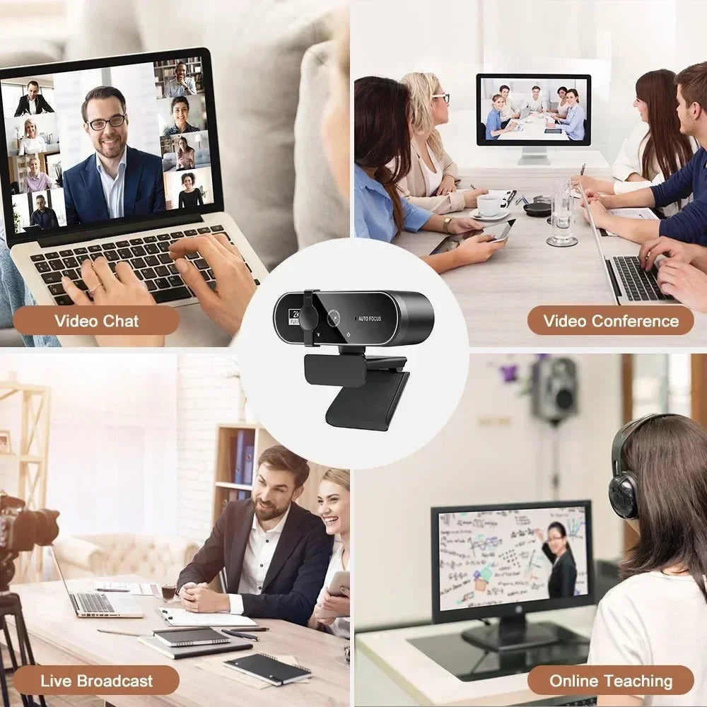 4K Auto-Focus Webcam with Built-in Microphone
