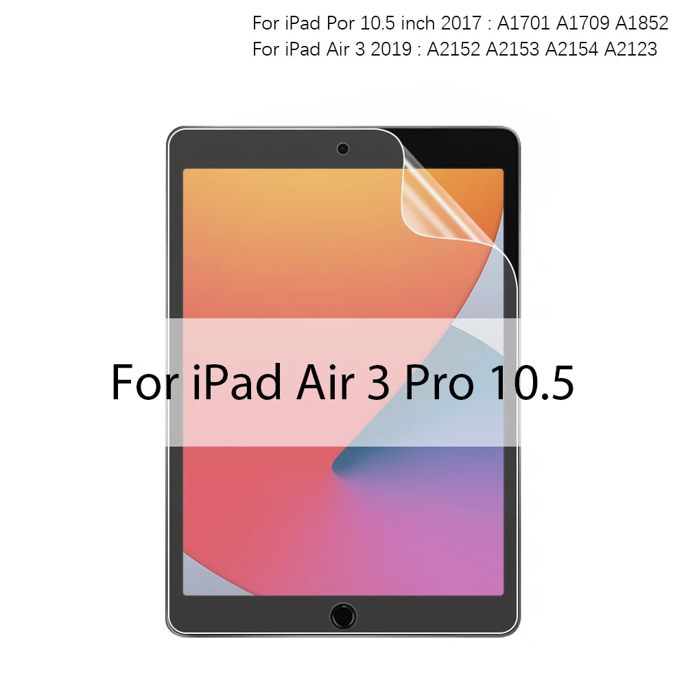 A matte screen protector for an iPad Air 3 Pro 10.5 display.