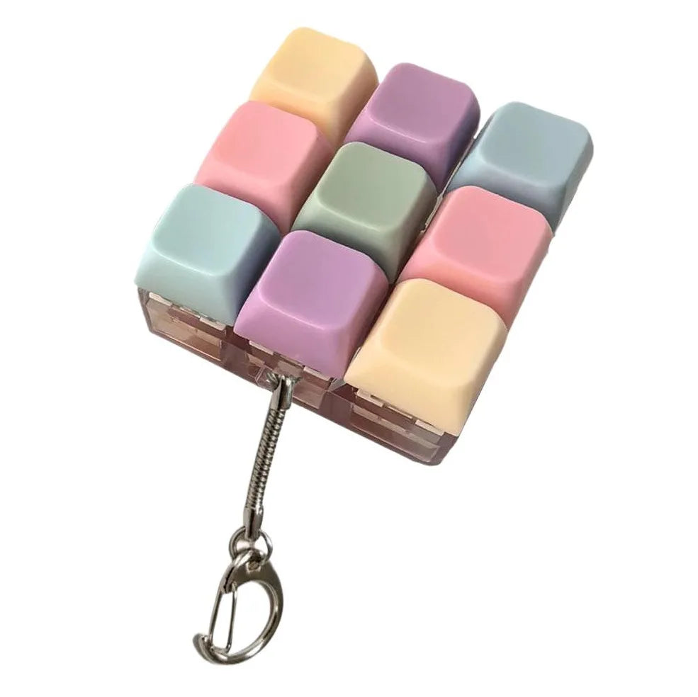 LED Light-Up Keyboard Keychain Fidget Toy