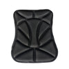 Black ergonomic 3D motorcycle seat cushion made of breathable EVA foam for comfort.
