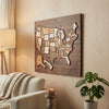 Wooden US Travel Map Puzzle Wall Art