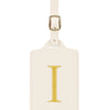 Personalized Embroidered Leather Luggage Tag with Letter Initial