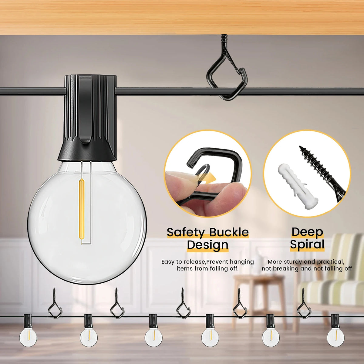 Square Snap Safety Hooks for Hanging and Organizing