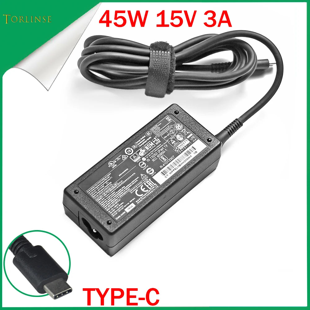 45W USB-C Laptop Charger for Select HP Spectre, Pavilion & EliteBook Models
