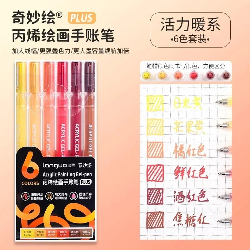 3D Embossed Acrylic Gel Pens - 6/144 Color Options