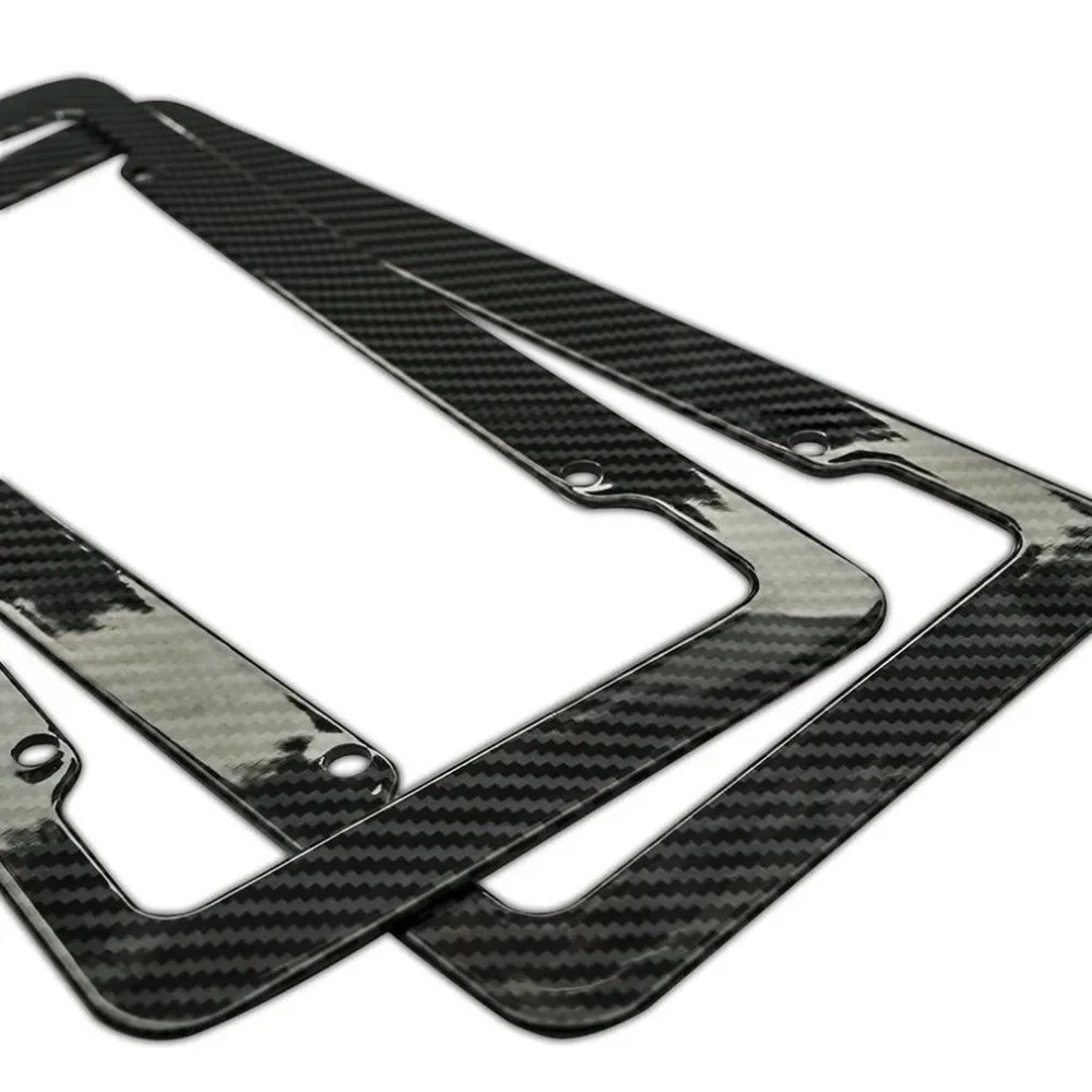 Carbon Fiber Style License Plate Frame with Screw Kit