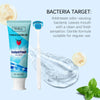 Oralhoe Instant Fresh Tongue Coating Gel tube and brush with water droplets