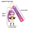 Anime Demon Hunters Girls Keychain Set with Tiger Charm