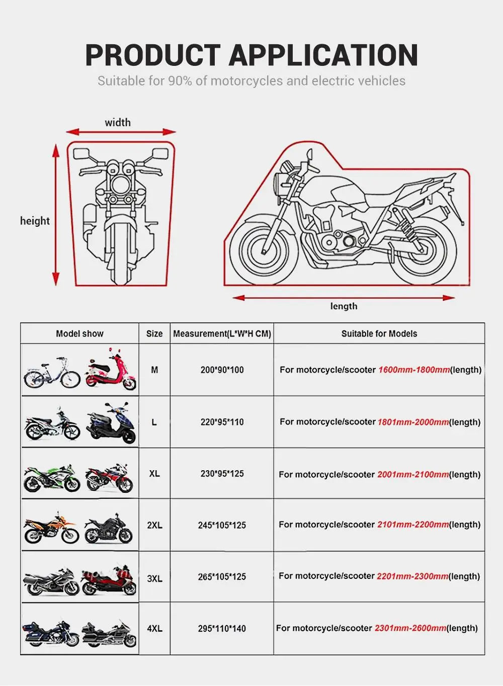 All-Season Waterproof Motorcycle Cover with Storage Bag