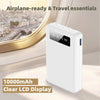 Slim 10000mAh Power Bank with Digital Display and Built-In Cables
