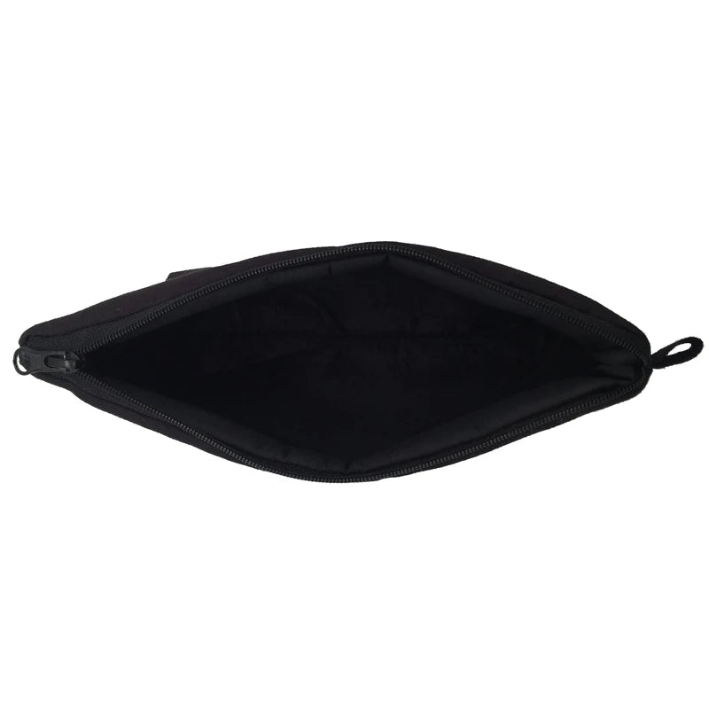 Black ECG print nurse-themed makeup bag with a zipper closure
