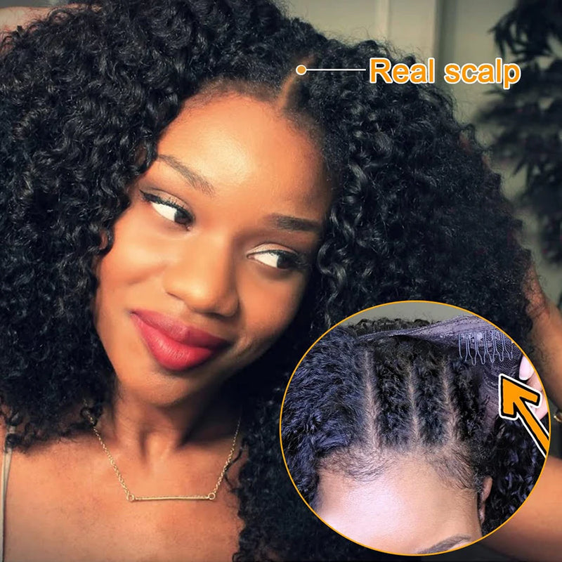 Kinky Curly U-Part Human Hair Wig