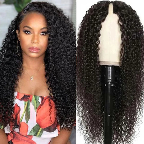 Kinky Curly U-Part Perücke aus echtem Menschenhaar