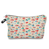 A cosmetic makeup bag featuring an ECG print and nurse-themed illustrations with a zipper closure.