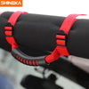 Red pull tabs and mounts for Jeep Wrangler roll bar armrests