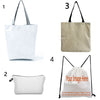Three versions of a personalized drawstring bag featuring an ECG print nurse theme in white and beige colors.