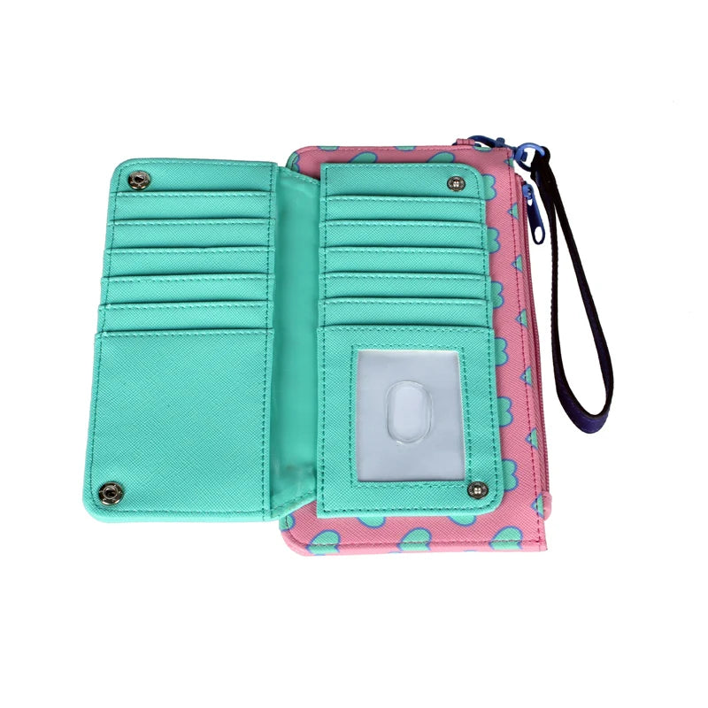 Kawaii Fold Wallet with Cartoon Print and Coin Pocket