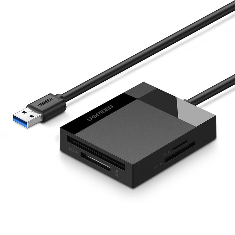 4-in-1 USB 3.0 Card Reader with USB-C Adapter