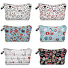 A collection of various ECG print nurse-themed makeup bags featuring different patterns and designs.