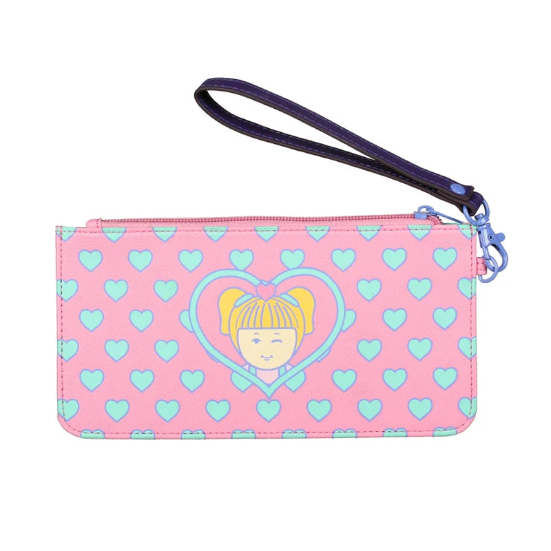 Kawaii Fold Wallet with Cartoon Print and Coin Pocket