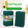 A stack of green scouring pads or cleaning cloths is shown next to a title indicating they are a good helper for household de